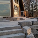Natural stone retaining wall and steps, Collingwood area